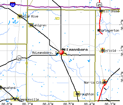 McLeansboro, IL map