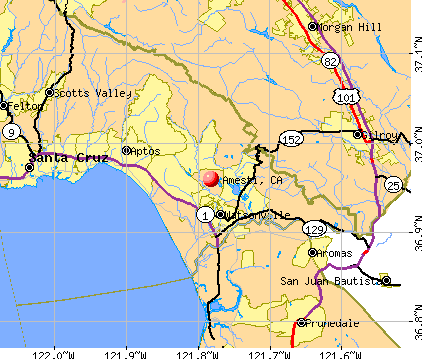 Amesti, CA map