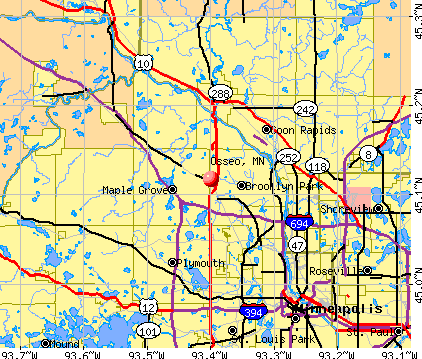 Osseo, MN map