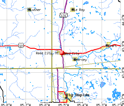 Reed City, MI map