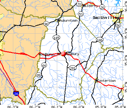 Woodbury, TN map