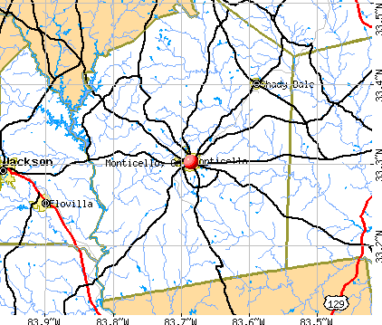 Monticello, GA map