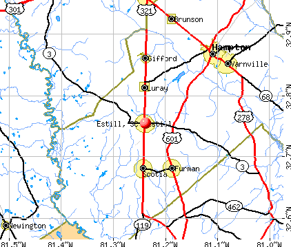 Estill, SC map
