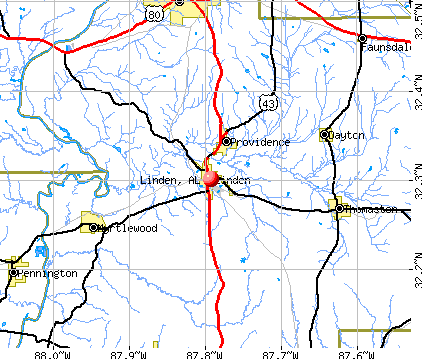 Linden, AL map