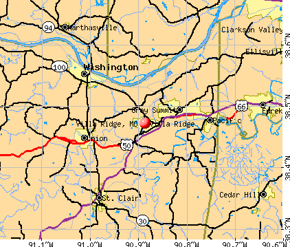Villa Ridge, MO map