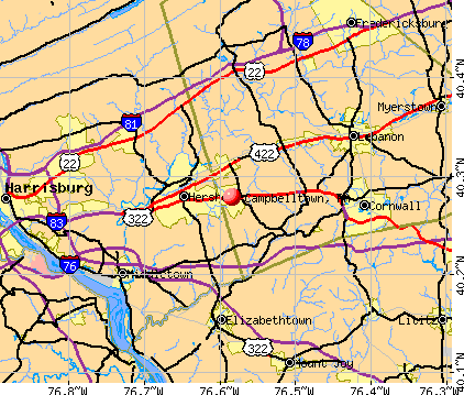 Campbelltown, PA map