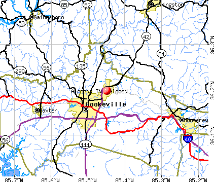 Algood, TN map