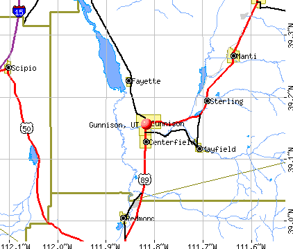 Gunnison, UT map