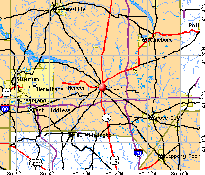Mercer, PA map