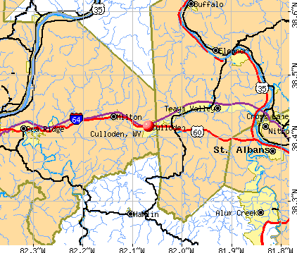 Culloden, WV map