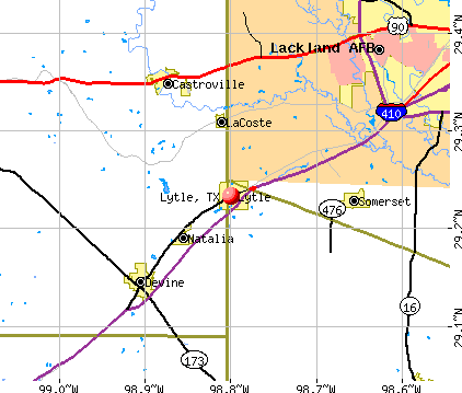 Lytle, TX map