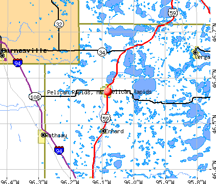 Pelican Rapids, MN map