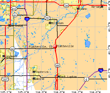 Platteville, CO map