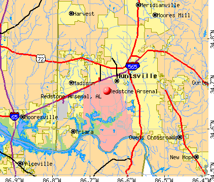 Redstone Arsenal, AL map