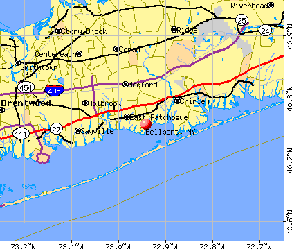 Bellport, NY map