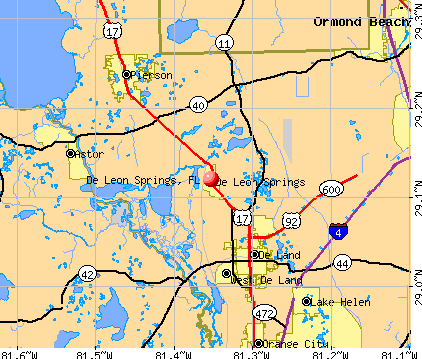 De Leon Springs, FL map