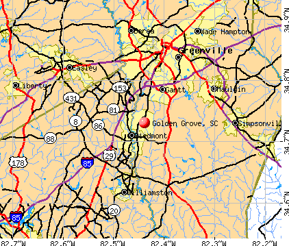 Golden Grove, SC map