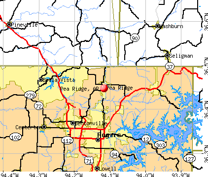 Pea Ridge, AR map