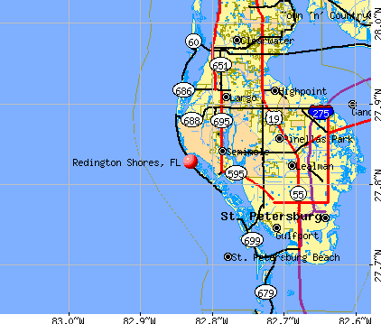 Redington Shores, FL map