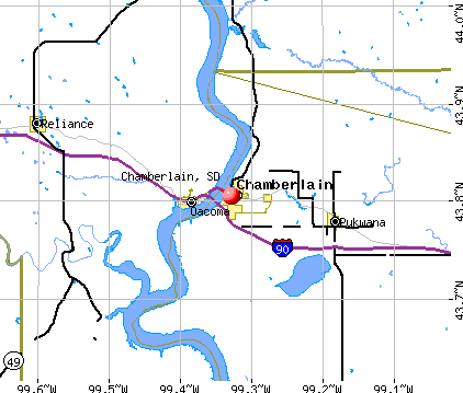 Chamberlain, SD map