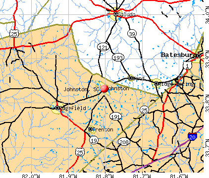 Johnston, SC map