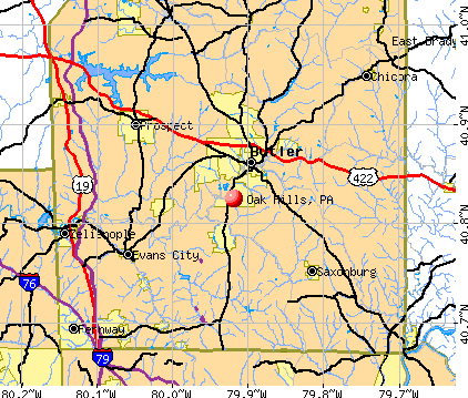 Oak Hills, PA map
