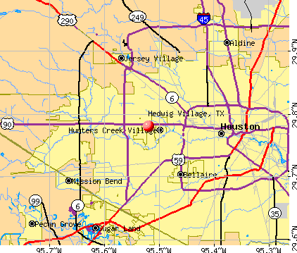 Hedwig Village, TX map