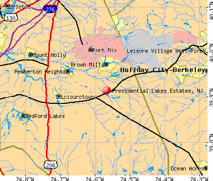 Presidential Lakes Estates, NJ map