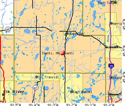Isanti, MN map