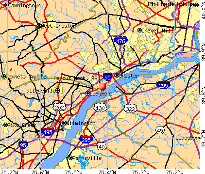 Marcus Hook, PA map