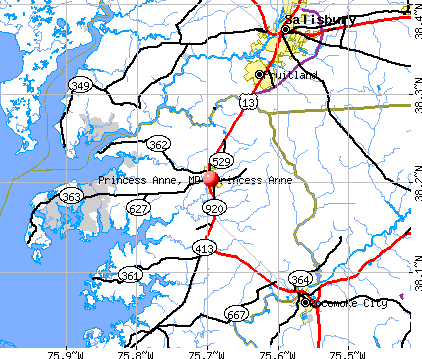 Princess Anne, MD map