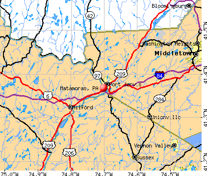 Matamoras, PA map