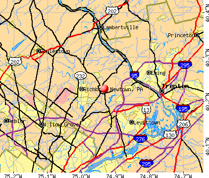 Newtown, PA map