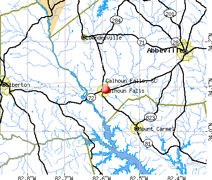 Calhoun Falls, SC map