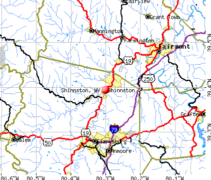 Shinnston, WV map