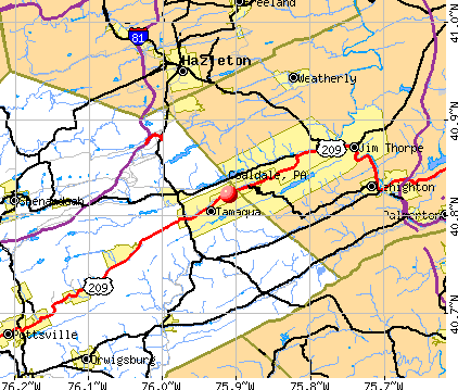 Coaldale, PA map