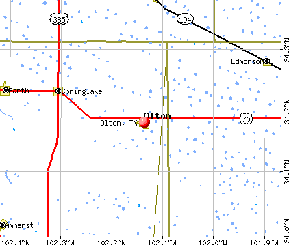 Olton, TX map