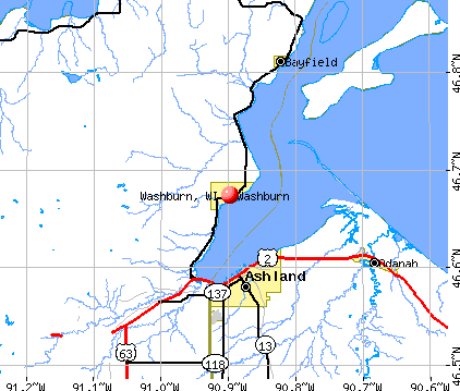 Washburn, WI map