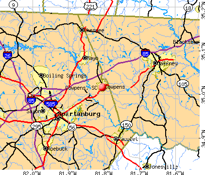 Cowpens, SC map
