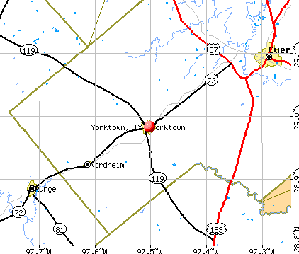 Yorktown, TX map