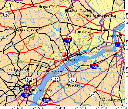 Parkside, PA map