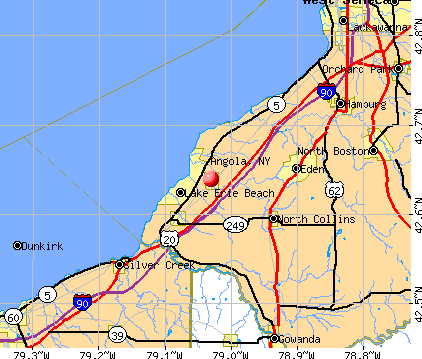 Angola, NY map