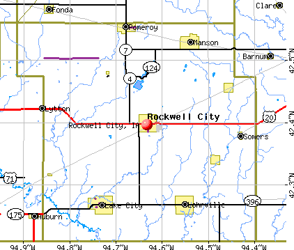 Rockwell City, IA map