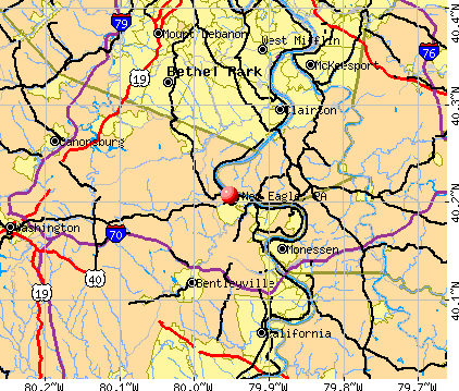 New Eagle, PA map