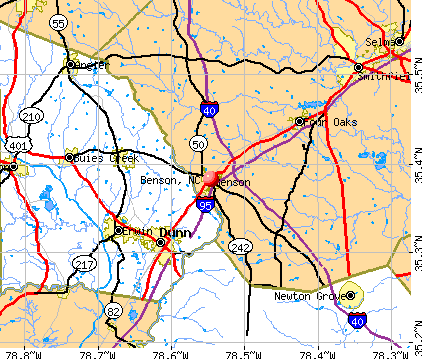 Benson, NC map