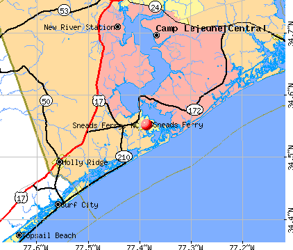 Sneads Ferry, NC map