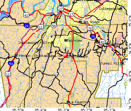 Chickamauga, GA map