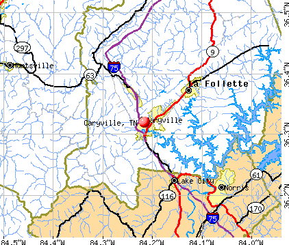 Caryville, TN map
