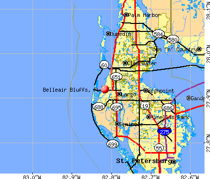 Belleair Bluffs, FL map
