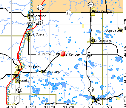 Le Center, MN map